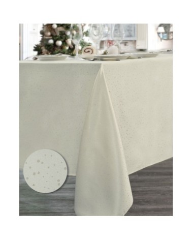 Nappe damassée ivoire lurex 160x160