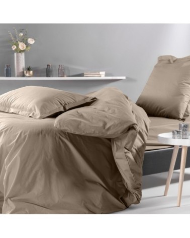 Taie de traversin en Percale Taupe 2* 140 cm cm