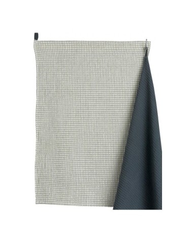 Torchon nid d'abeille  en coton ombre 50 x 70