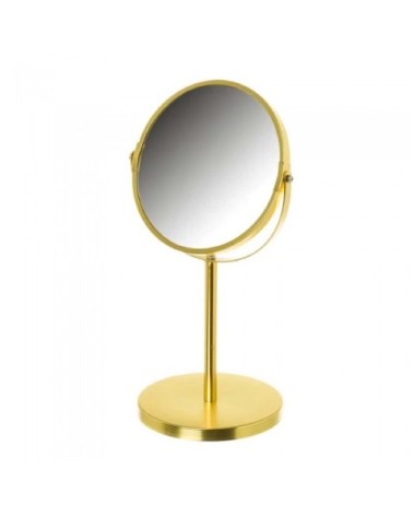 Miroir grossissant x2 en métal doré D18,5
