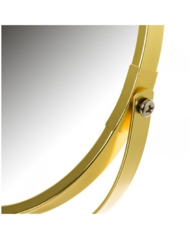 Miroir grossissant x2 en métal doré D18,5