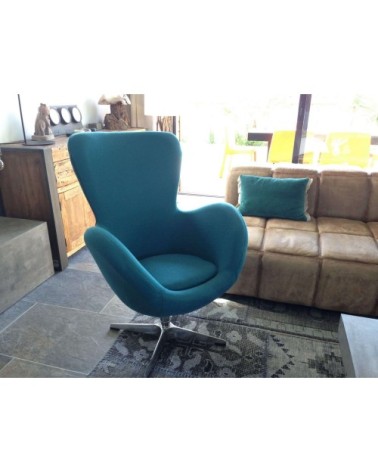 Fauteuil en tissu turquoise