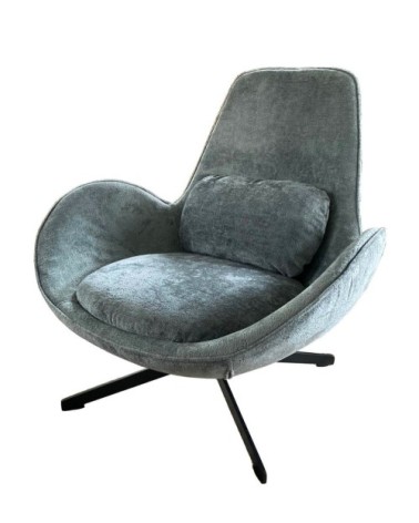 Fauteuil rotatif en velours gris