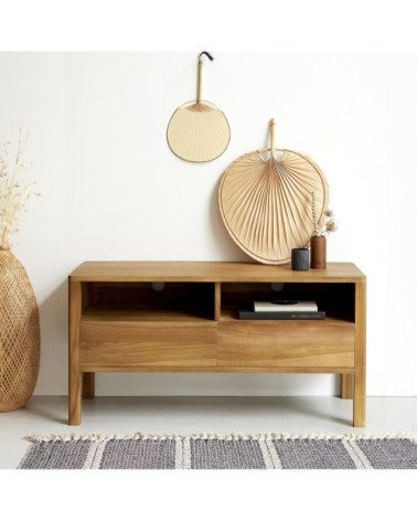 Meuble TV en teck massif 100 cm