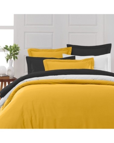 Lot de 2 taies d'oreiller en percale de coton safran 65x65 cm