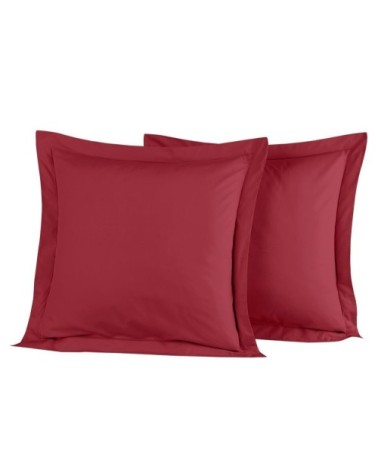 Lot de 2 taies d'oreiller en percale de coton cardinal 65x65 cm