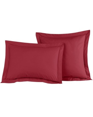 Lot de 2 taies d'oreiller en percale de coton cardinal 65x65 cm