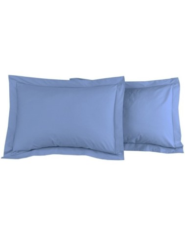 Lot de 2 taies d'oreiller en percale de coton safran 50x70 cm