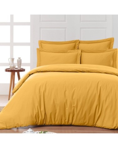 Drap housse en percale de coton Safran 120x190 cm