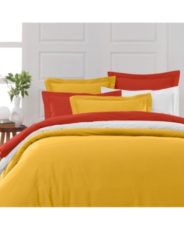 Drap housse en percale de coton Terracota 140x200 cm