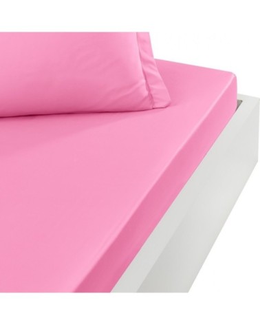 Drap housse en percale de coton Rose Indien 90x190 cm