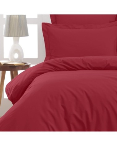 Drap plat en percale de coton  cardinal 240x300 cm