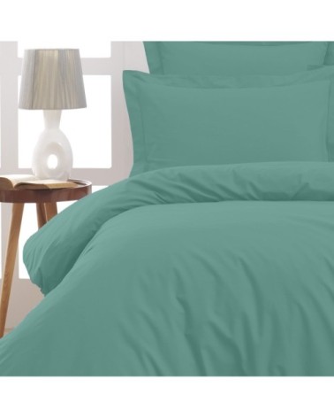 Drap plat en percale de coton  aqua sea 180x290 cm