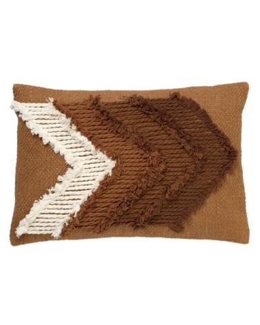 Coussin marron en coton 40x60 cm avec motif