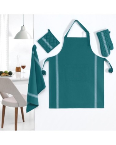 Lot de 3 torchons coton  petrol 50x70 cm