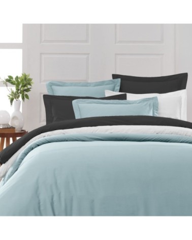 Housse de couette en percale coton  bleu arctic 260x240 cm