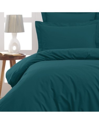Housse de couette en percale coton  petrol 140x200 cm