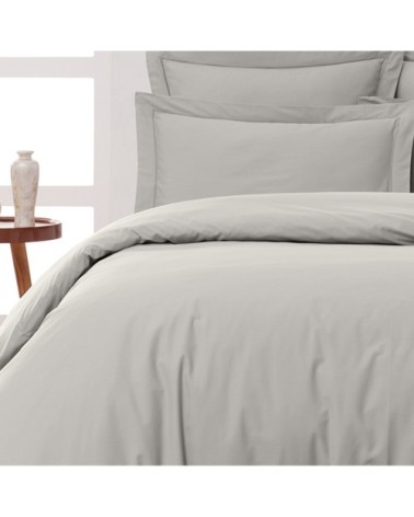 Housse de couette en percale coton  gris perle 200x200 cm
