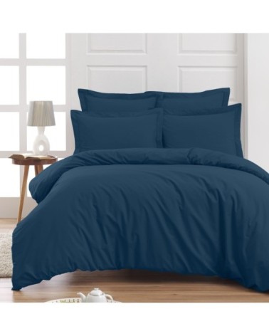 Housse de couette en percale coton  indigo 260x240 cm
