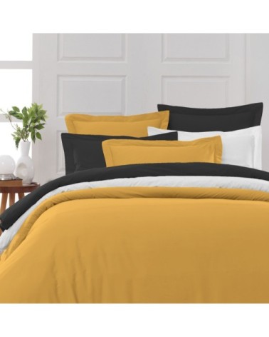 Housse de couette en percale coton  safran 200x200 cm