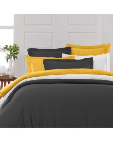 Housse de couette en percale coton  anthracite 260x240 cm