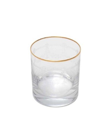 Verre à whisky avec motifs gravés et liseré doré