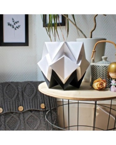 Lampe de table origami bicolore en papier taille M