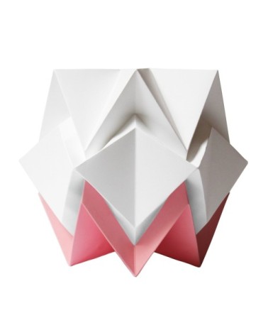 Lampe de table origami bicolore en papier taille M