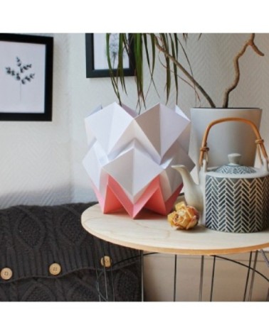 Lampe de table origami bicolore en papier taille M
