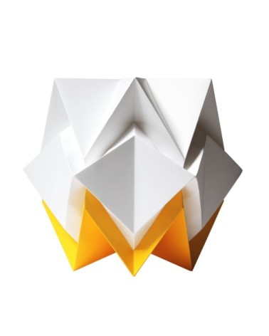 Lampe de table origami bicolore en papier taille M
