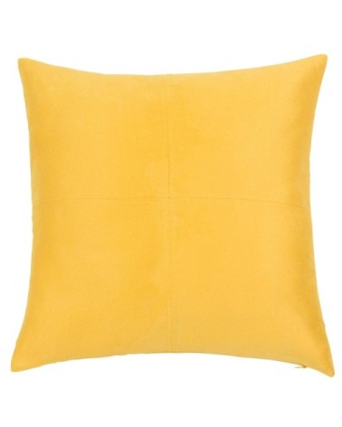 Coussin en suédine jaune citron 40x40, OEKO-TEX®