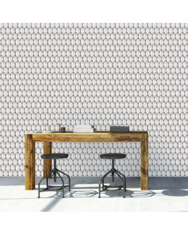 Papier peint noir et blanc imprimé graphique