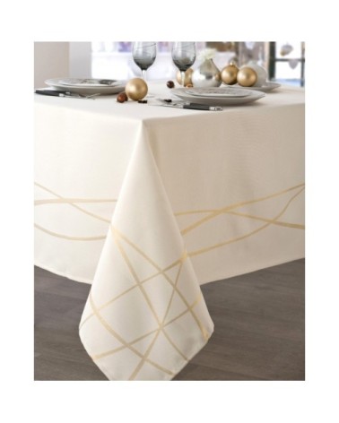 Nappe damassée lurex ivoire 150x250
