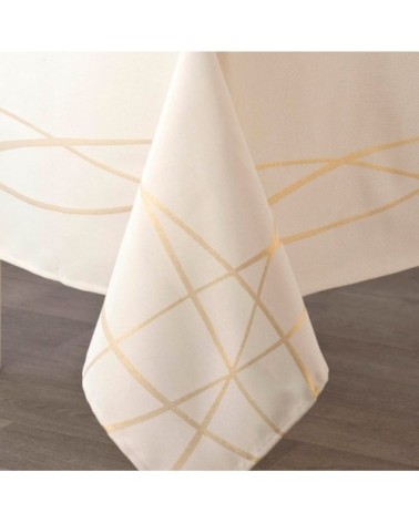 Nappe damassée lurex ivoire 150x250