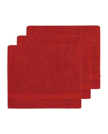 Lot de 3 serviettes invité 550gr/m²  rubis 30x50 cm