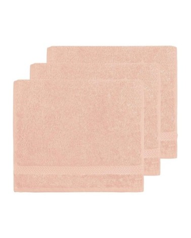 Lot de 3 serviettes invité 550gr/m²  poudre 30x50 cm