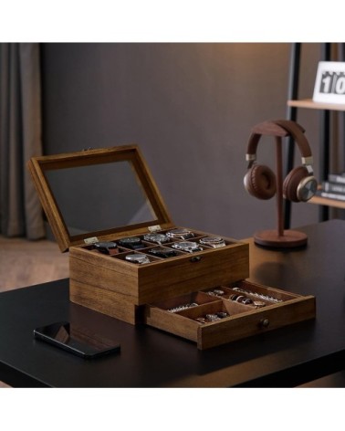 Boîte à montres avec 1 tiroir - bois