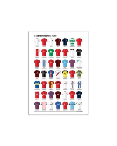 LEGENDARY FOOTBALL TEAMS - Affiche d'art 50 x 70 cm