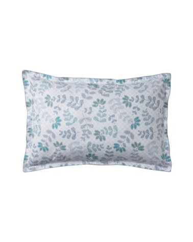 Taie d'oreiller en percale de coton bleu lagune 50x75