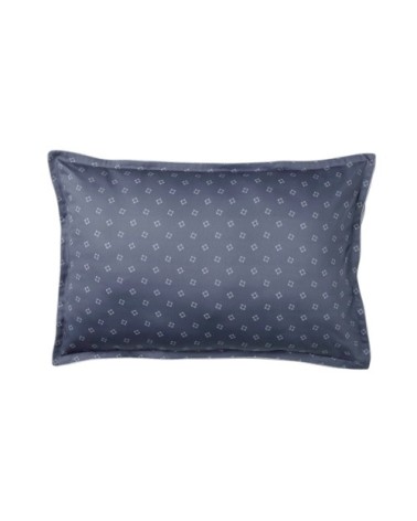 Taie d'oreiller en satin de coton bleu 50x75