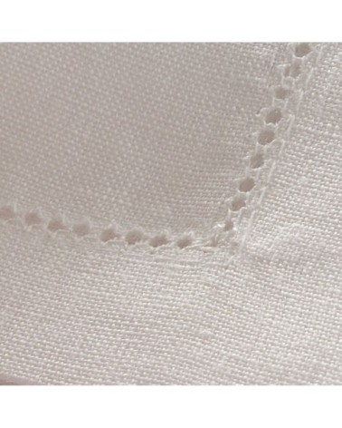 Serviette de table en lin blanc 50x50
