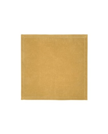 Serviette de table en lin jaune 45x45