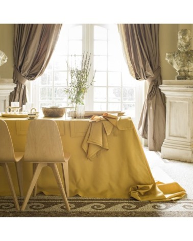 Serviette de table en lin jaune 45x45