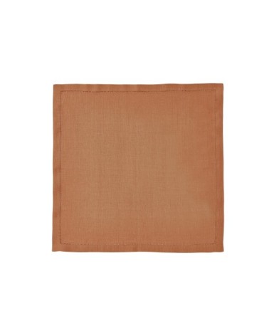Serviette de table en lin marron 50x50