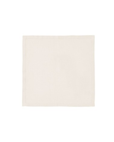 Serviette de table en lin blanc 50x50