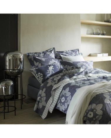 Housse de couette en percale de coton bleu marine 240x220