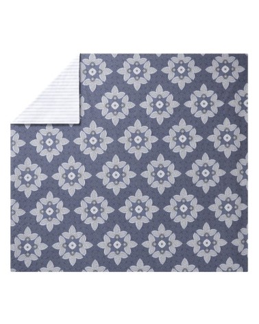 Housse de couette en percale de coton bleu marine 240x220