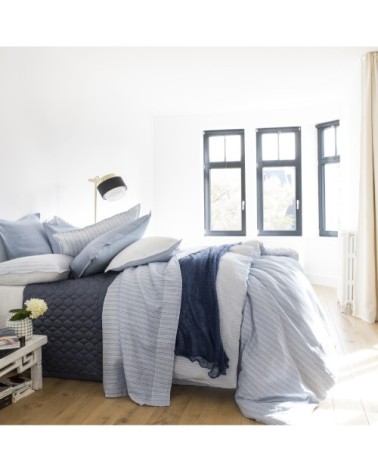 Housse de couette en lin bleu denim 240x220