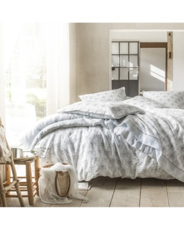 Housse de couette en lin blanc 260x240