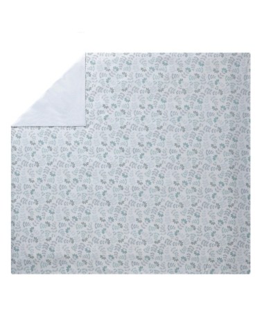 Housse de couette en percale de coton bleu lagune 260x240